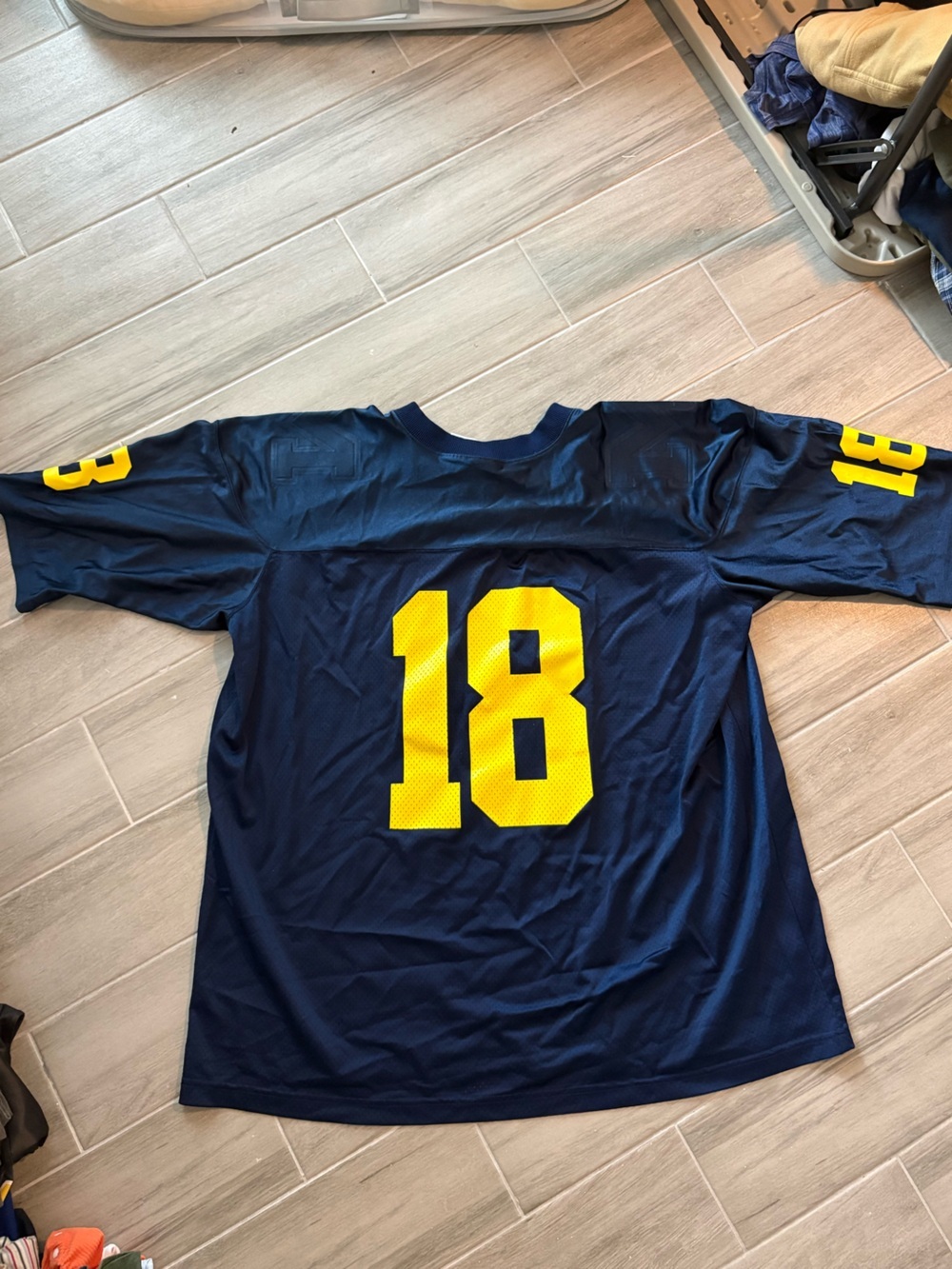 Vintage 90s Nike Michigan Wolverines Football Jersey Navy Men's XL Made in USA - Picture 2 of 4